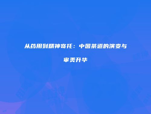从药用到精神寄托：中国茶道的演变与审美升华