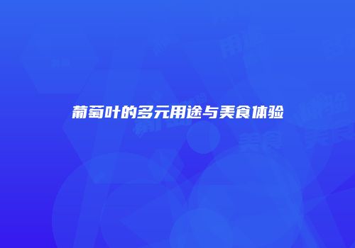 葡萄叶的多元用途与美食体验