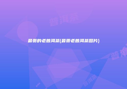 最贵的老普洱茶(最贵老普洱茶图片)
