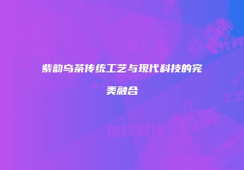紫韵乌茶传统工艺与现代科技的完美融合