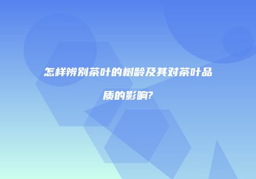 怎样辨别茶叶的树龄及其对茶叶品质的影响?
