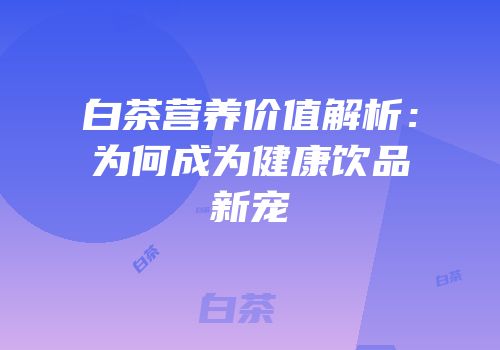 白茶营养价值解析：为何成为健康饮品新宠