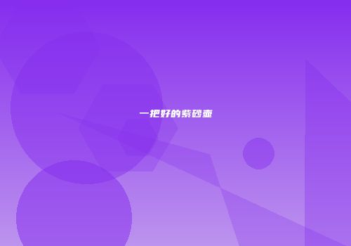 一把好的紫砂壶