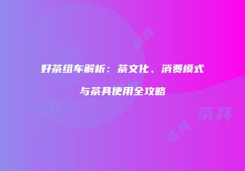 好茶组车解析：茶文化、消费模式与茶具使用全攻略