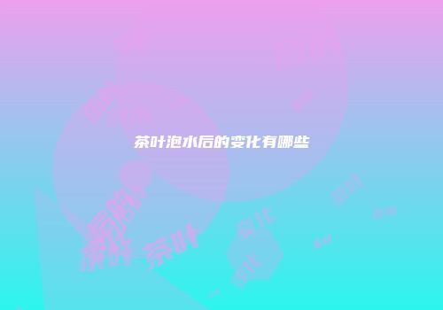 茶叶泡水后的变化有哪些