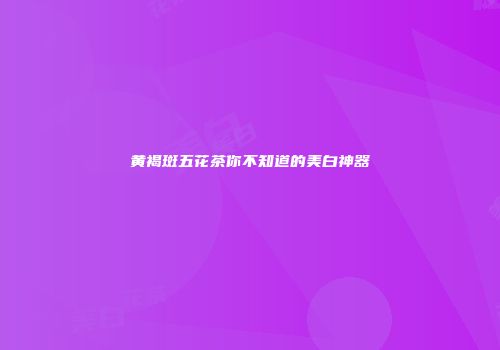 黄褐斑五花茶你不知道的美白神器
