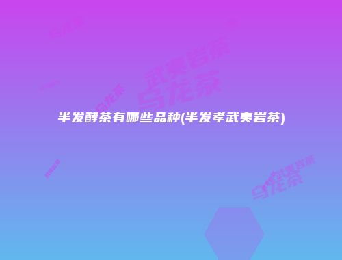半发酵茶有哪些品种(半发孝武夷岩茶)