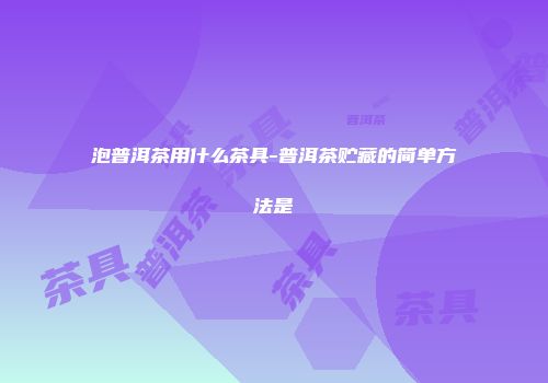 泡普洱茶用什么茶具-普洱茶贮藏的简单方法是