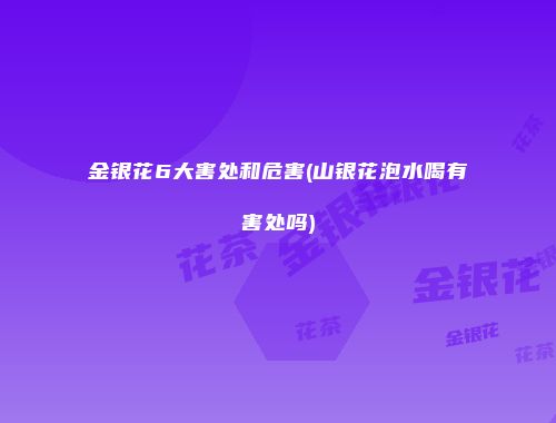 金银花6大害处和危害(山银花泡水喝有害处吗)