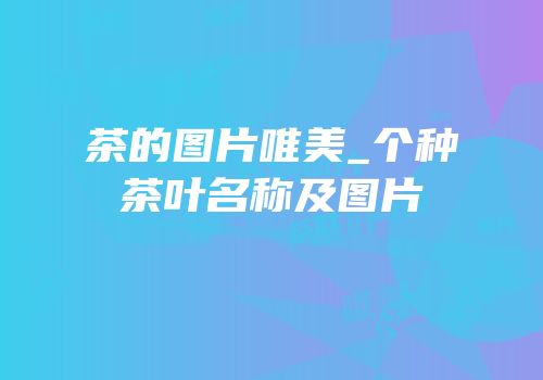 茶的图片唯美_个种茶叶名称及图片