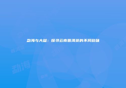 勐海与大益：探寻云南普洱茶的不同韵味