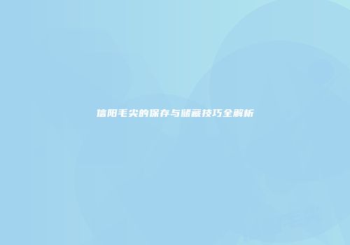 信阳毛尖的保存与储藏技巧全解析