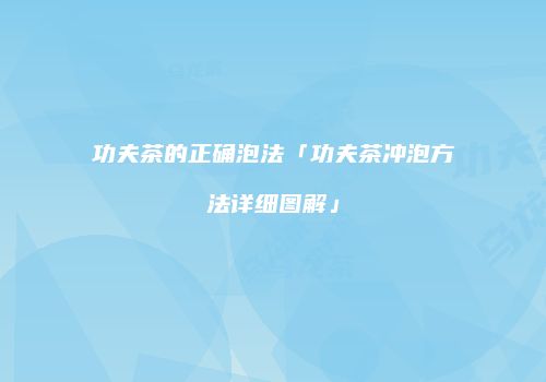 功夫茶的正确泡法「功夫茶冲泡方法详细图解」