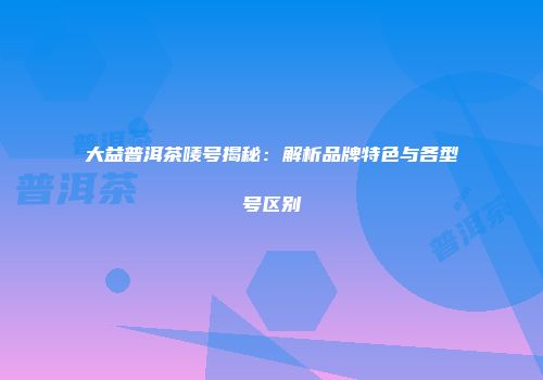 大益普洱茶唛号揭秘：解析品牌特色与各型号区别