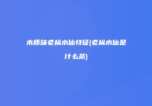 木质味老枞水仙特征(老枞水仙是什么茶)
