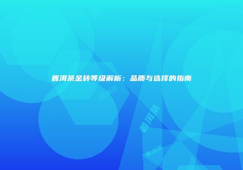 普洱茶金砖等级解析：品质与选择的指南
