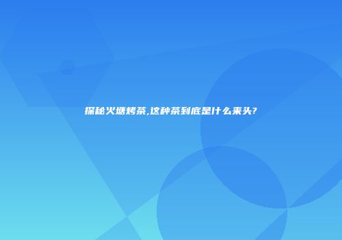 探秘火塘烤茶,这种茶到底是什么来头?