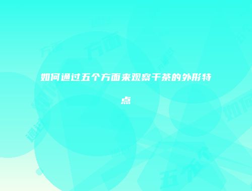 如何通过五个方面来观察干茶的外形特点