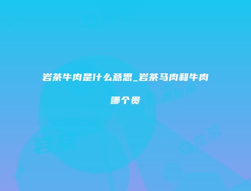 岩茶牛肉是什么意思_岩茶马肉和牛肉哪个贵