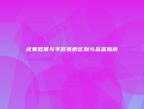 武夷岩茶与半岩茶的区别与品鉴指南