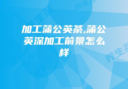 加工蒲公英茶,蒲公英深加工前景怎么样