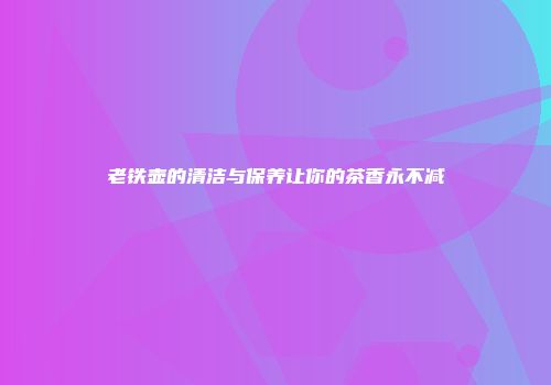 老铁壶的清洁与保养让你的茶香永不减