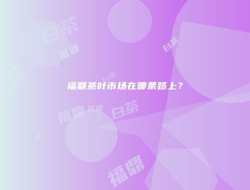 福鼎茶叶市场在哪条路上？
