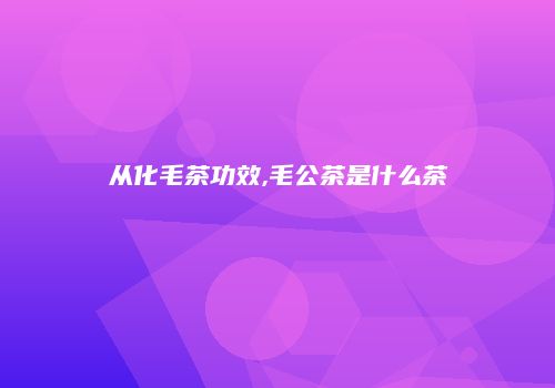 从化毛茶功效,毛公茶是什么茶