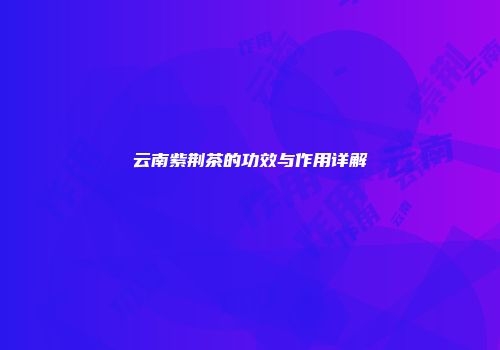 云南紫荆茶的功效与作用详解