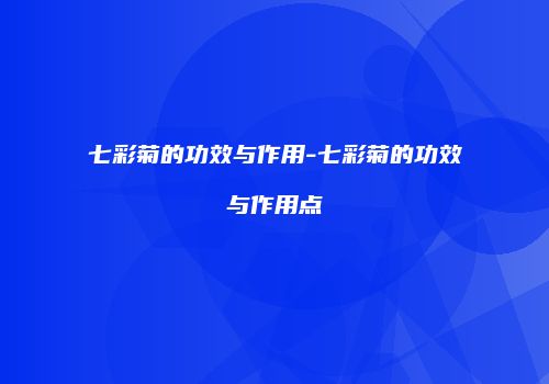 七彩菊的功效与作用-七彩菊的功效与作用点