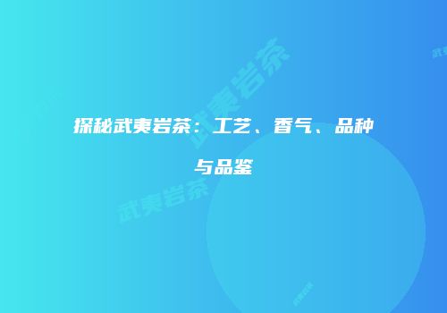 探秘武夷岩茶：工艺、香气、品种与品鉴