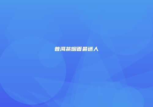 普洱茶烟香最迷人