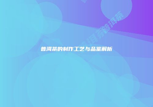 普洱茶的制作工艺与品鉴解析