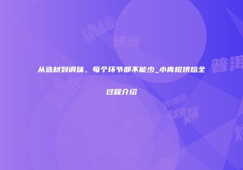 从选材到调味，每个环节都不能少_小青柑烘焙全过程介绍