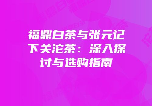 福鼎白茶与张元记下关沱茶：深入探讨与选购指南