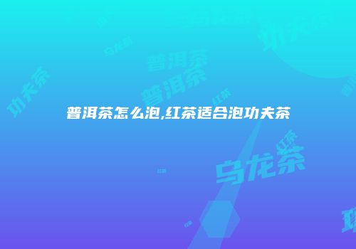 普洱茶怎么泡,红茶适合泡功夫茶