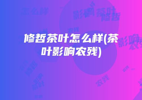 修哲茶叶怎么样(茶叶影响农残)
