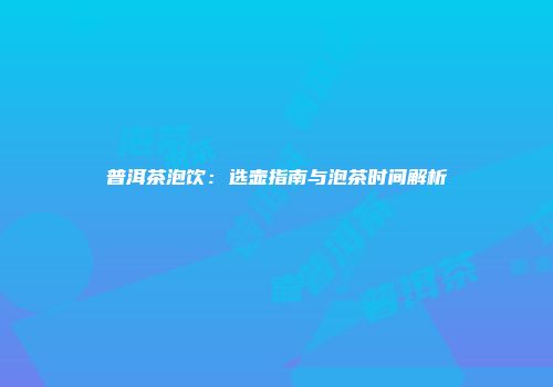 普洱茶泡饮：选壶指南与泡茶时间解析