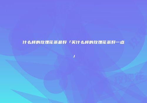 什么样的玫瑰花茶最好「买什么样的玫瑰花茶好一点」