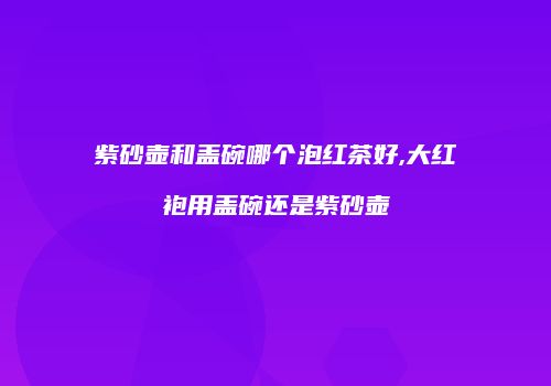 紫砂壶和盖碗哪个泡红茶好,大红袍用盖碗还是紫砂壶