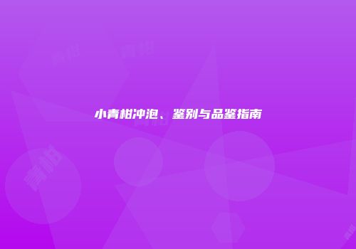 小青柑冲泡、鉴别与品鉴指南