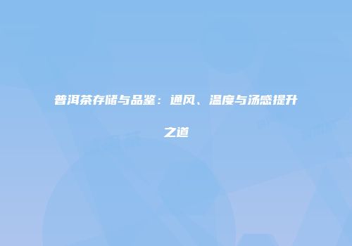 普洱茶存储与品鉴：通风、温度与汤感提升之道
