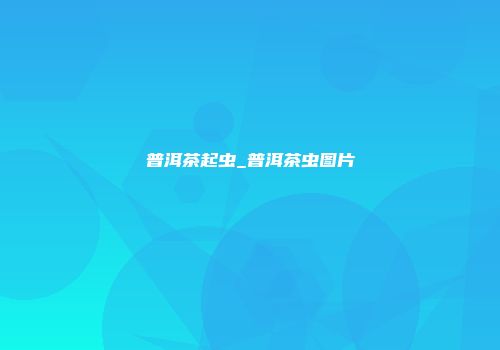普洱茶起虫_普洱茶虫图片