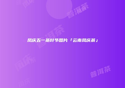 凤庆五一茶叶节图片「云南凤庆茶」