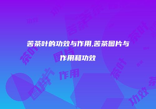 苦茶叶的功效与作用,苦茶图片与作用和功效