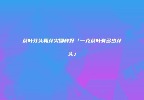 茶叶芽头和芽尖哪种好「一克茶叶有多少芽头」