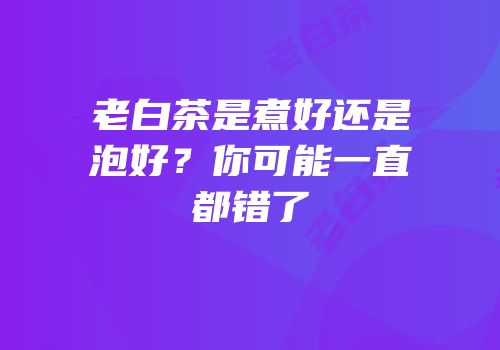 老白茶是煮好还是泡好？你可能一直都错了