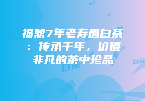 福鼎7年老寿眉白茶：传承千年，价值非凡的茶中珍品