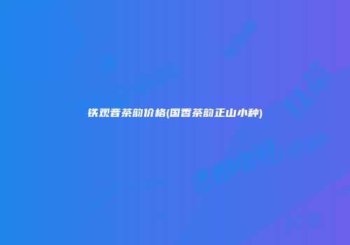 铁观音茶韵价格(国香茶韵正山小种)
