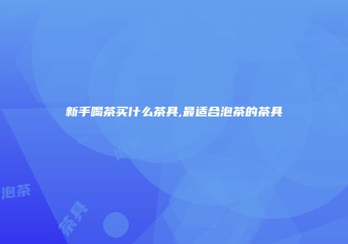 新手喝茶买什么茶具,最适合泡茶的茶具